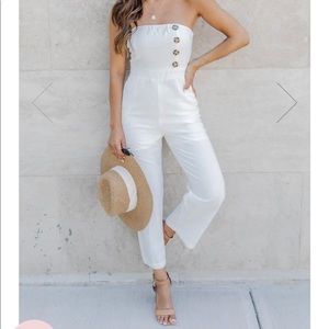 Pink Lily White Jumpsuit